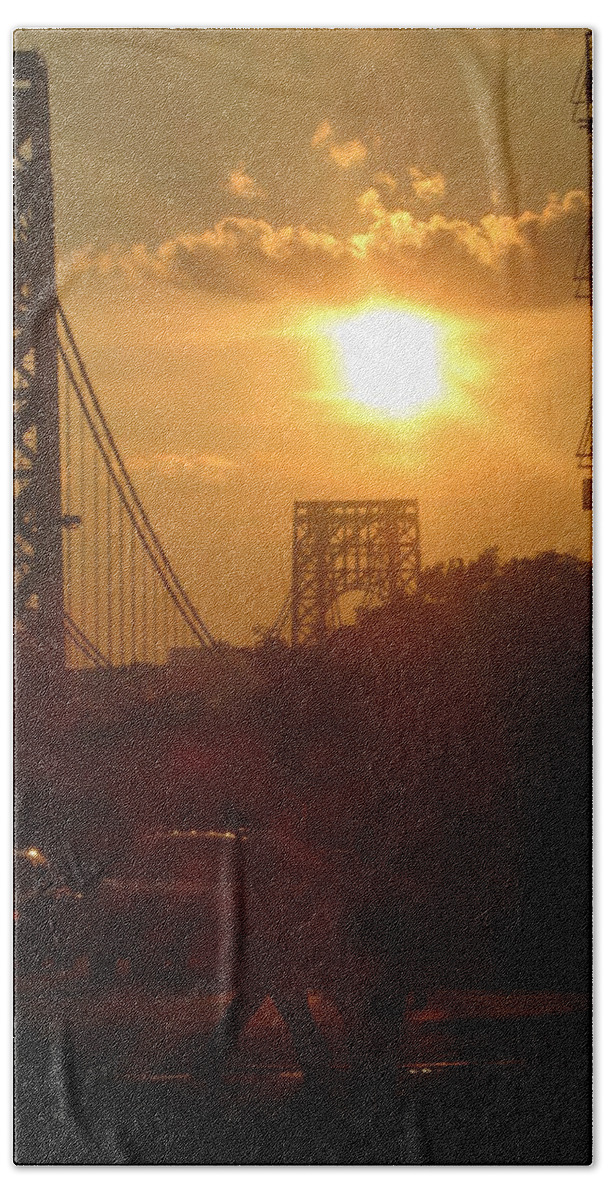 Sunset Hand Towel featuring the photograph Washington Heights Sunset by Ydania Ogando