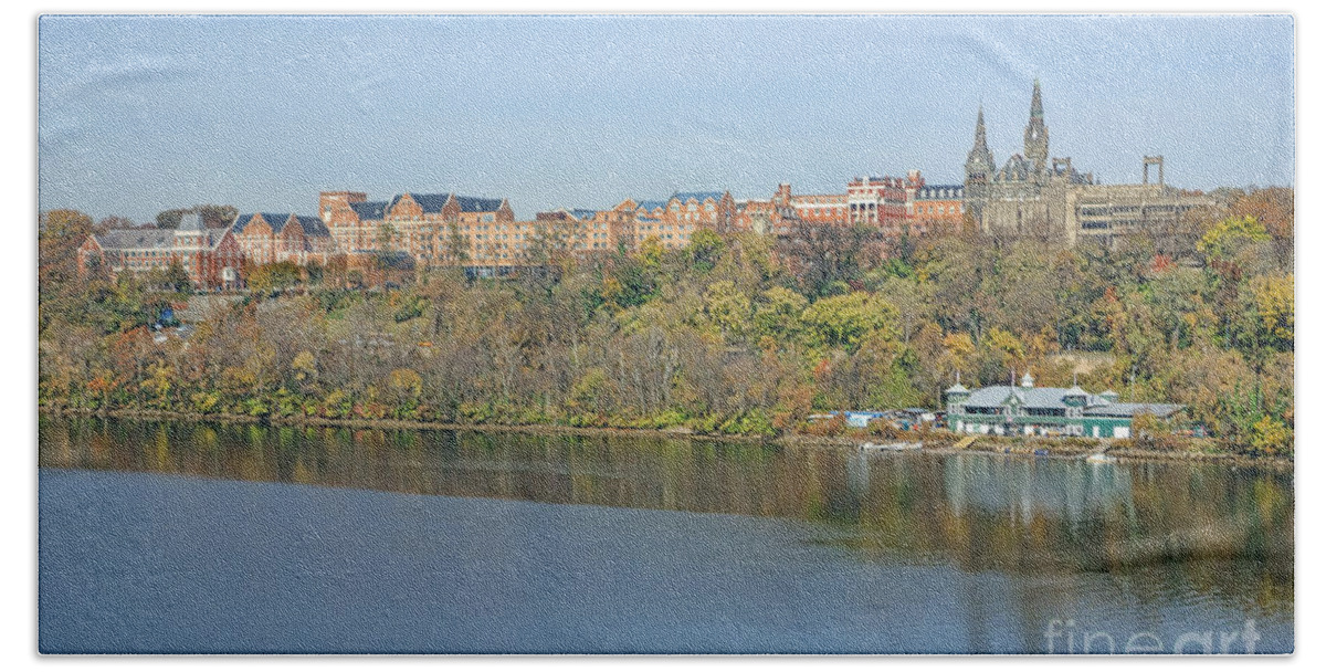 Washington Bath Towel featuring the photograph Georgetown University Neighborhood by Olivier Le Queinec