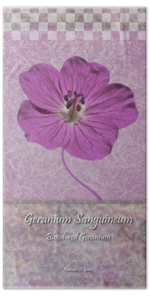 Checkerboard Bath Towel featuring the digital art Geranium Purple Poster 3 by Barbara St Jean