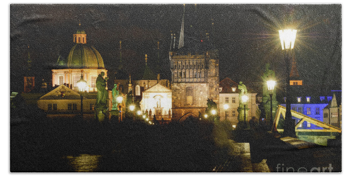 Prague Charles Bridge Bath Towel featuring the photograph Ghost City by Syed Aqueel