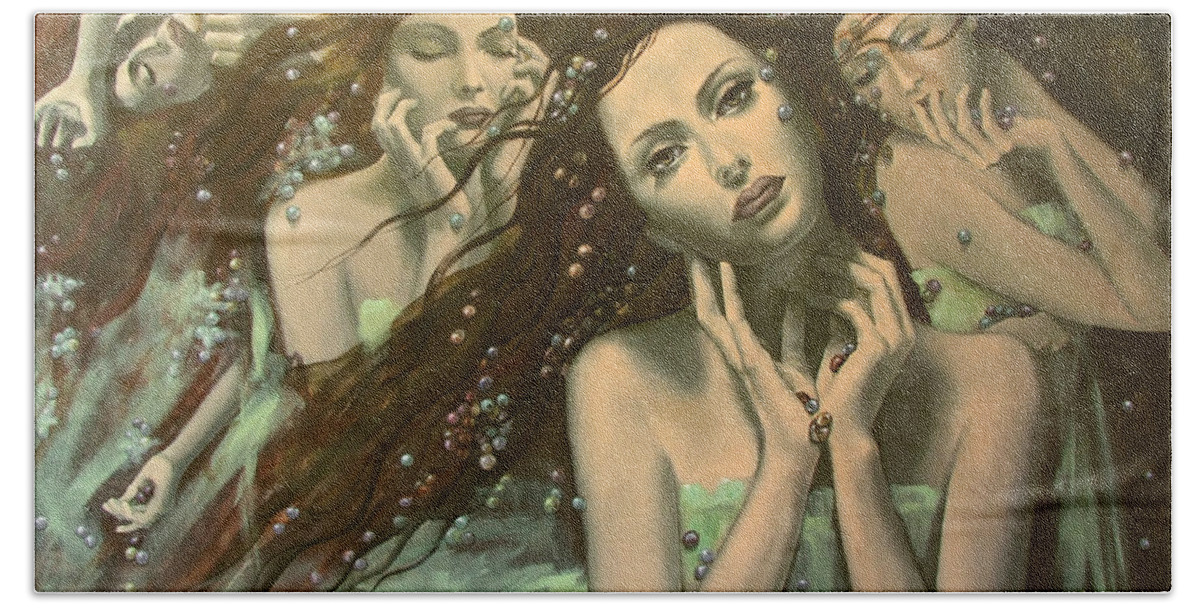 Art Bath Towel featuring the painting Glissando by Dorina Costras