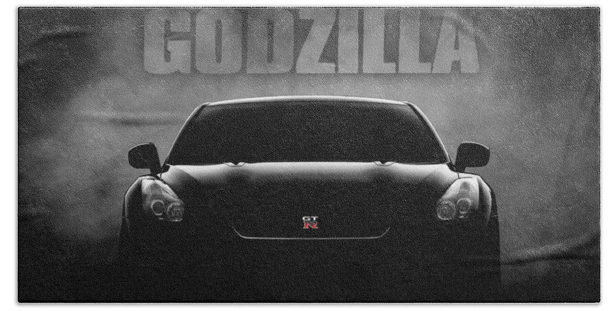 Gtr Bath Towel featuring the digital art Godzilla by Douglas Pittman