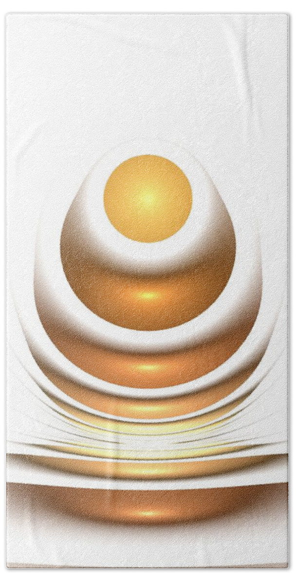 Malakhova Hand Towel featuring the digital art Golden Egg by Anastasiya Malakhova