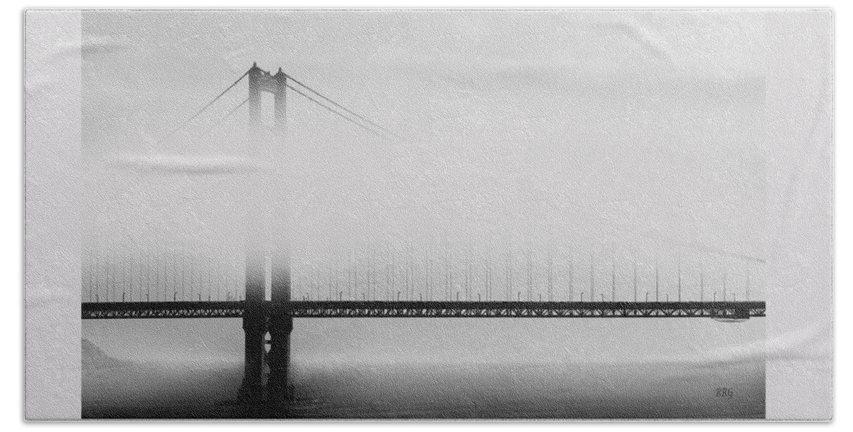 Golden Gate Bridge Hand Towel featuring the photograph Golden Gate Bridge - Fog And Sun by Ben and Raisa Gertsberg