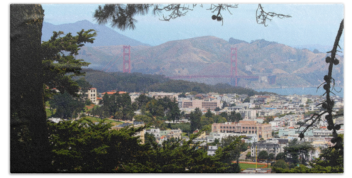 San Francisco Bath Sheet featuring the photograph Golden Gate From Buena Vista Park by Robert Woodward