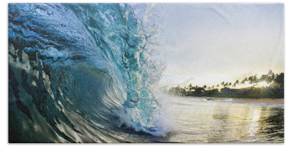 Surf Hand Towel featuring the photograph Golden Mile by Sean Davey