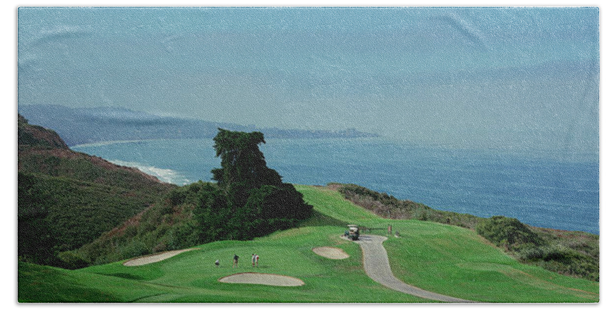 Photography Hand Towel featuring the photograph Golf Course At The Coast, Torrey Pines by Panoramic Images