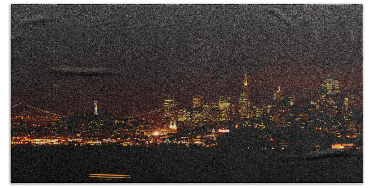San Francisco Hand Towel featuring the photograph Goodnight San Francisco by Lisa Chorny