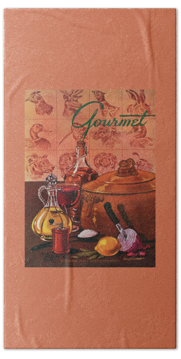 Gourmet Cover Featuring A Casserole Pot Bath Towel