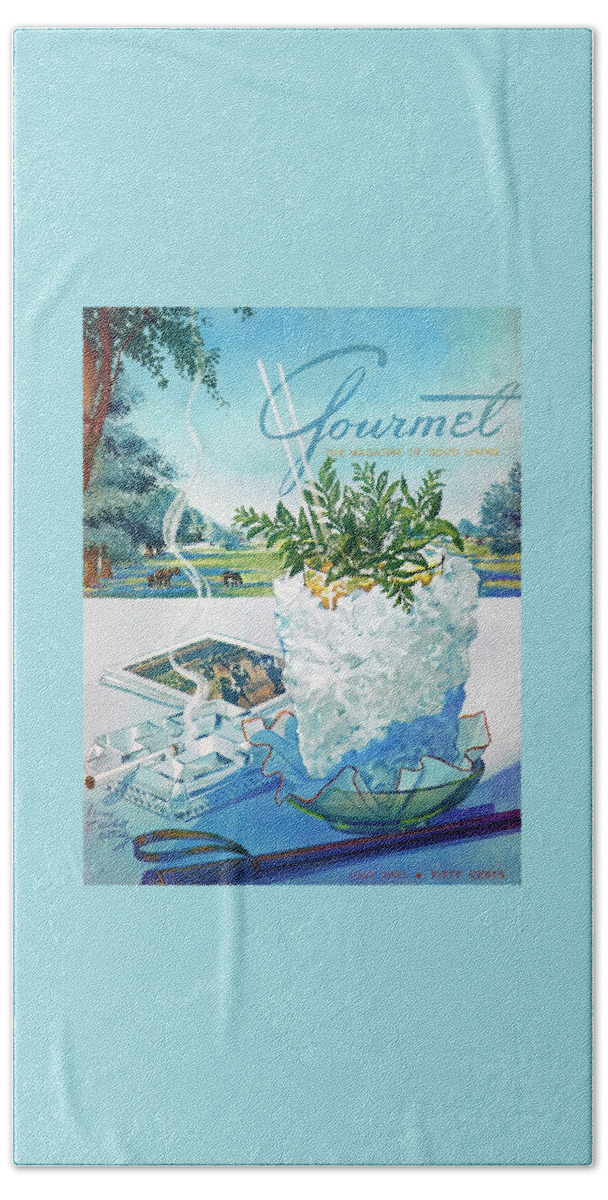 Gourmet Cover Illustration Of Mint Julep Packed Bath Towel