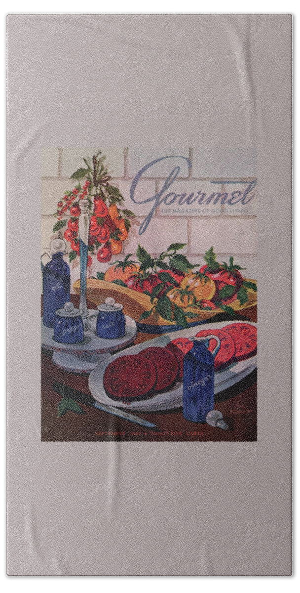 Gourmet Cover Of Tomatoes And Seasoning Bath Towel