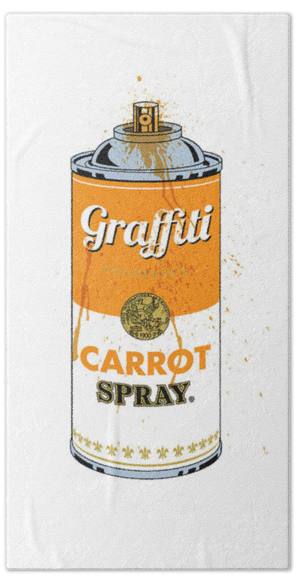 Digital Hand Towel featuring the digital art Graffiti Carrot Spray Can by Gary Grayson