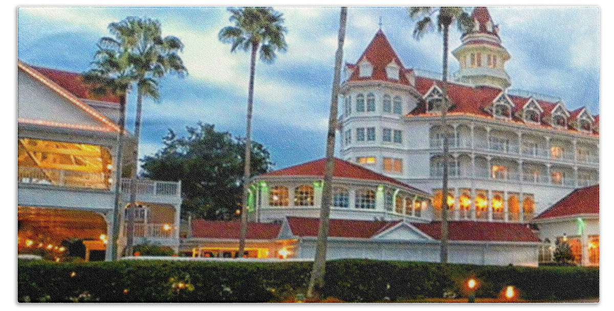 Grand Floridian Hand Towel featuring the photograph Grand Floridian Resort Walt Disney World by Thomas Woolworth