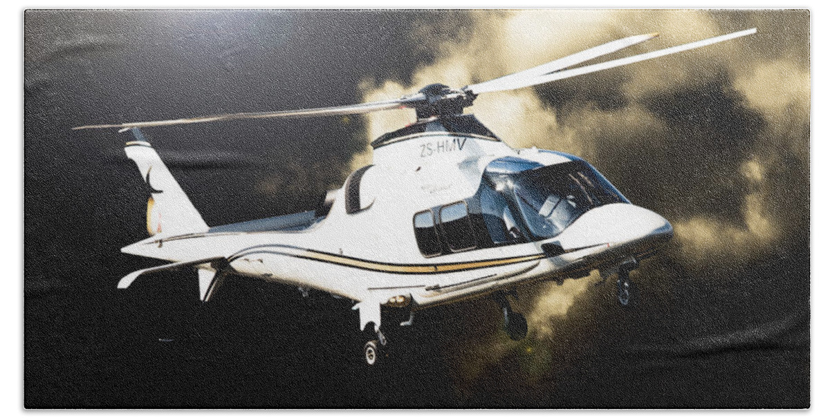 Agusta A109s Grand Hand Towel featuring the photograph Grand Flying by Paul Job