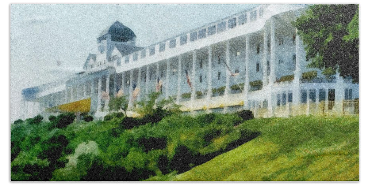 Hotel Bath Towel featuring the photograph Grand Hotel Mackinac Island ll by Michelle Calkins