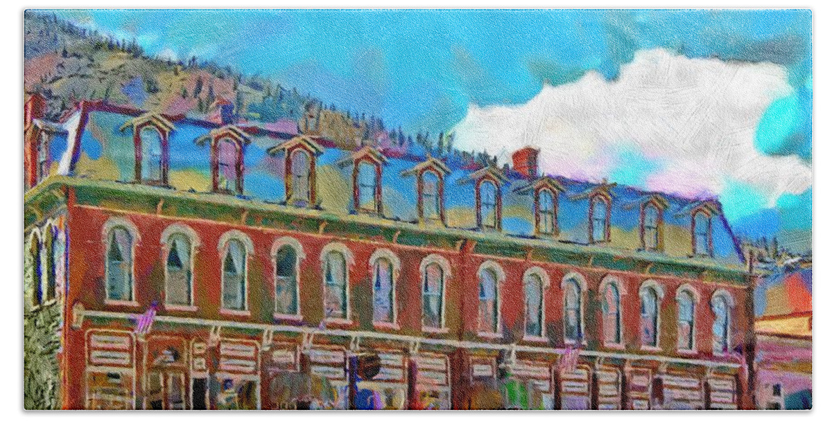 Shop Hand Towel featuring the painting Grand Imperial Hotel by Jeffrey Kolker