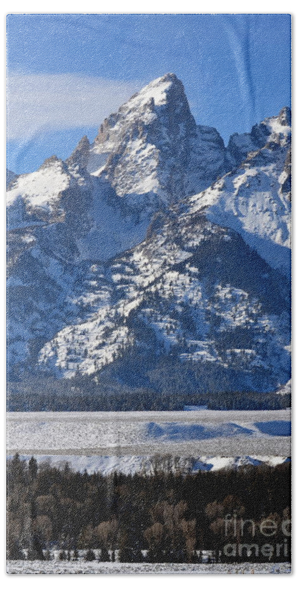 Mountains Hand Towel featuring the photograph Grand Teton by Dorrene BrownButterfield