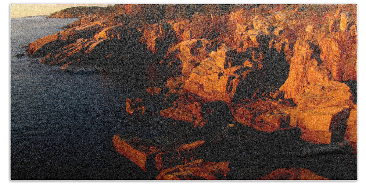 Acadia National Park Bath Towel featuring the photograph Granite Coast Landscape Acadia NP by Juergen Roth