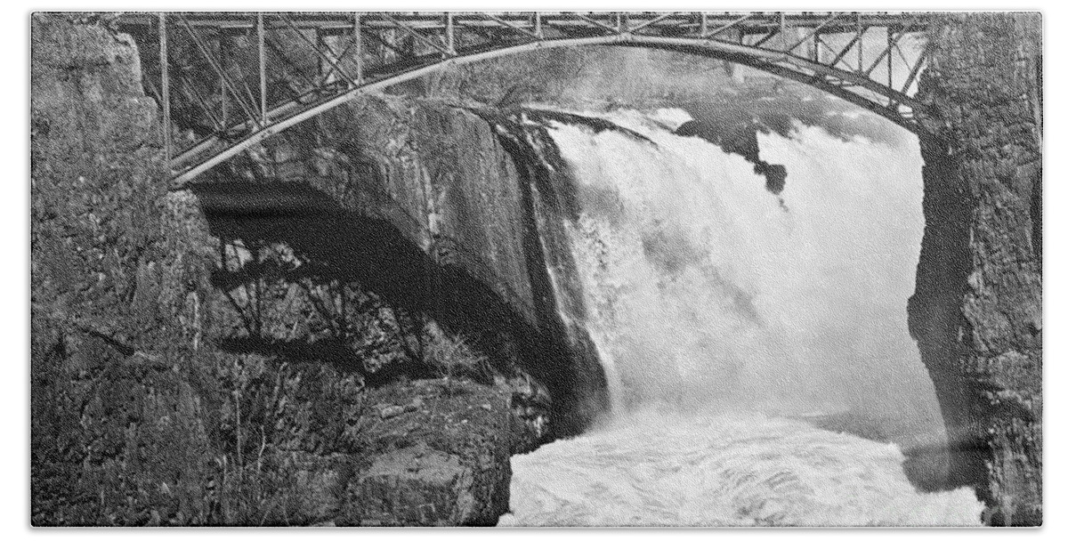 Great Falls Hand Towel featuring the photograph Great Falls in Paterson NJ by Anthony Sacco