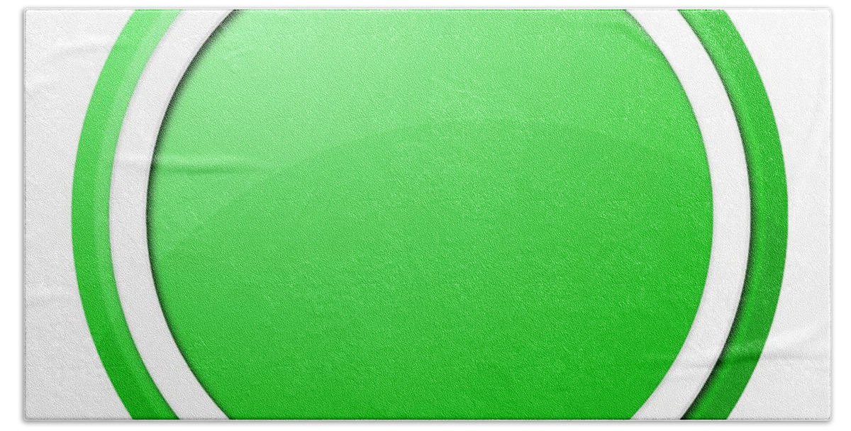 Icon Bath Sheet featuring the digital art Green Button by Henrik Lehnerer