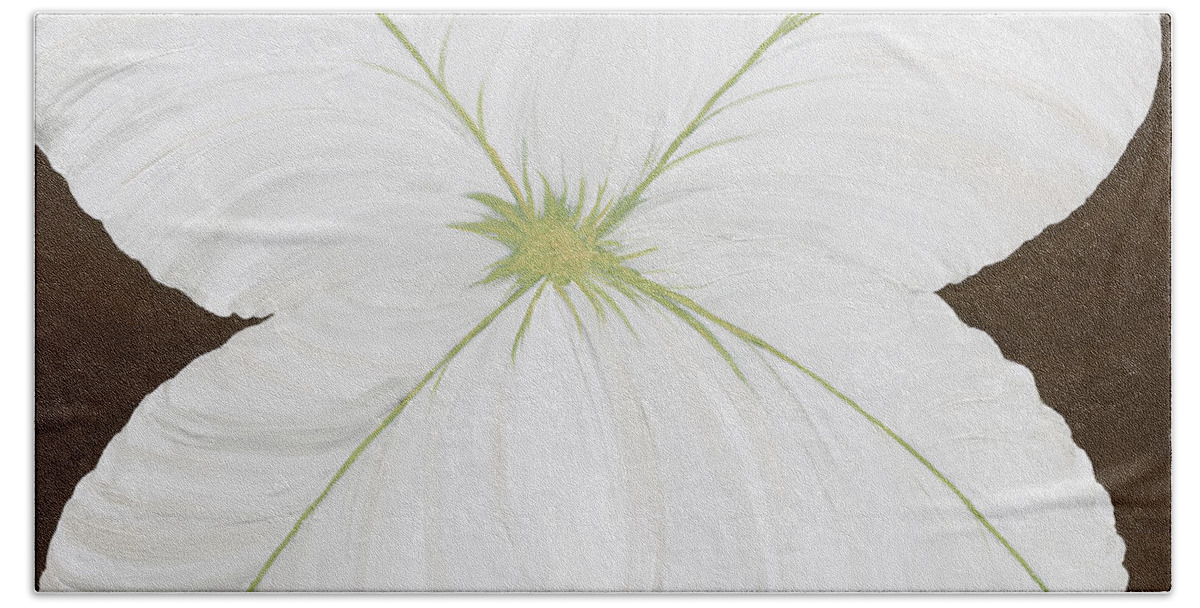 Flower Bath Towel featuring the painting Green Spice by Tamara Nelson