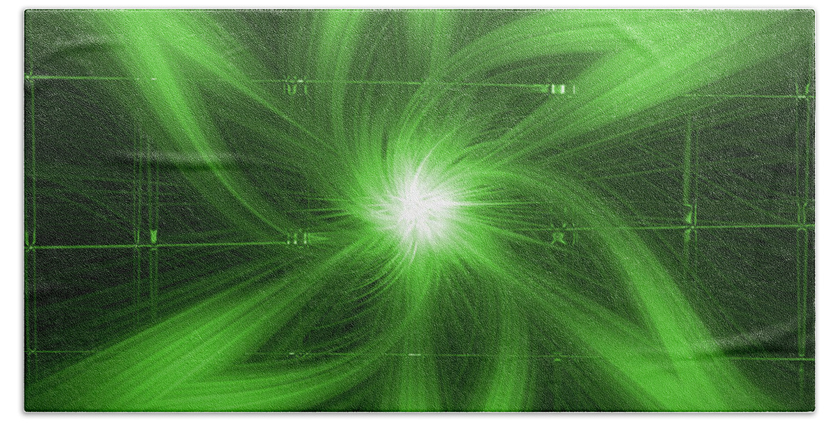 Green Hand Towel featuring the digital art Green Swirl by Maggy Marsh