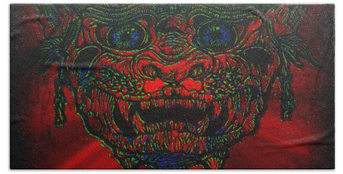  Hand Towel featuring the photograph Gremlin in Dynamic Color by Kelly Awad