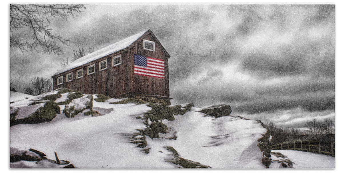 Greyledge Farm Hand Towel featuring the photograph Greyledge Farm After the Storm by John Vose