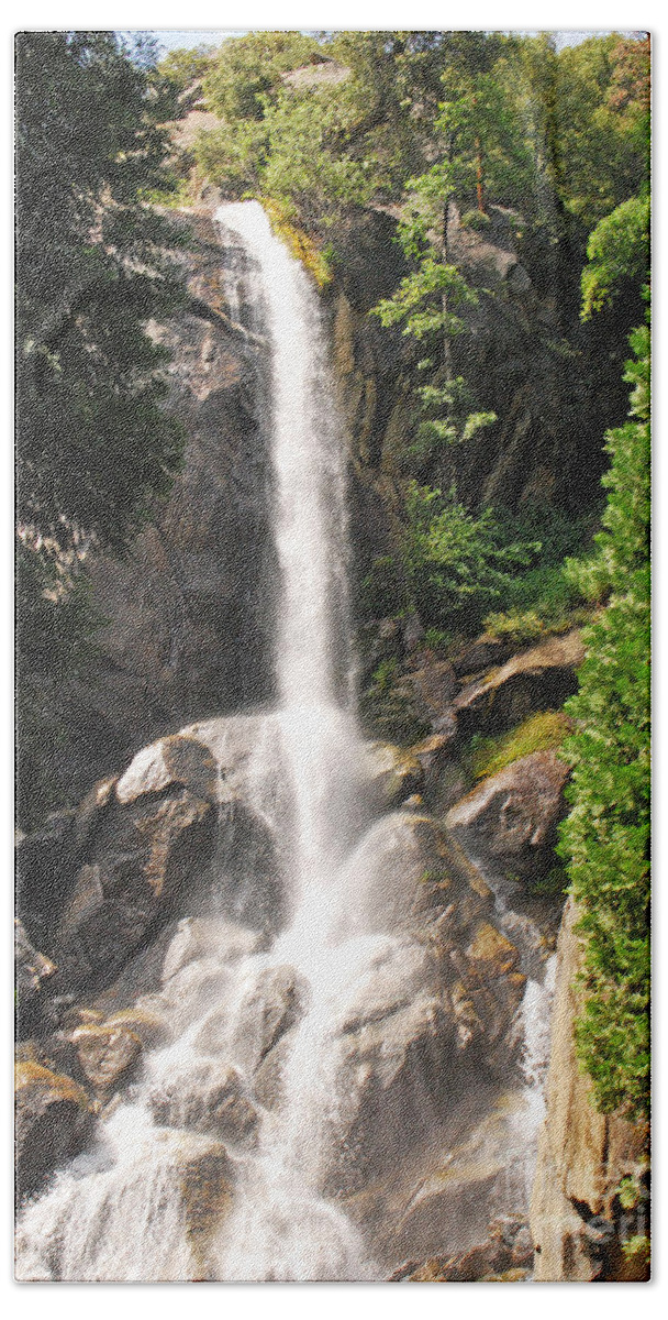 Landscape Hand Towel featuring the photograph Grizzly Falls by Mary Carol Story
