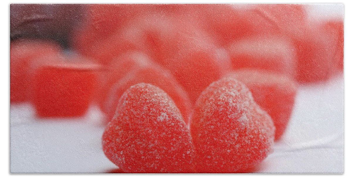 Valentines Day Hand Towel featuring the photograph Gumdrop Hearts by Diana Haronis
