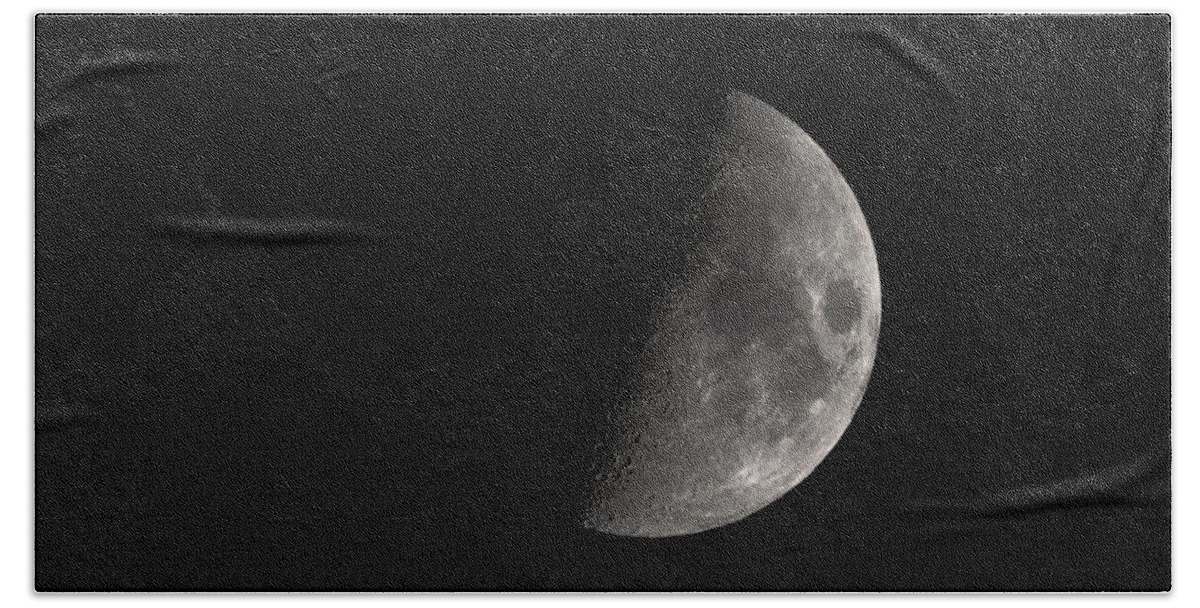 Moon Bath Towel featuring the photograph Half Moon Dec 28 2014 by Ernest Echols