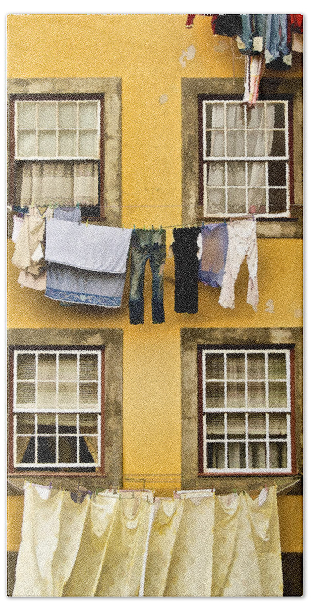 Art Bath Towel featuring the photograph Hanging Clothes of Old World Europe by David Letts