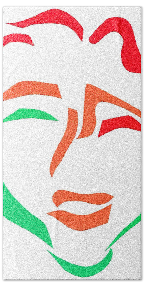 Face Hand Towel featuring the mixed media Happy Face by Delin Colon