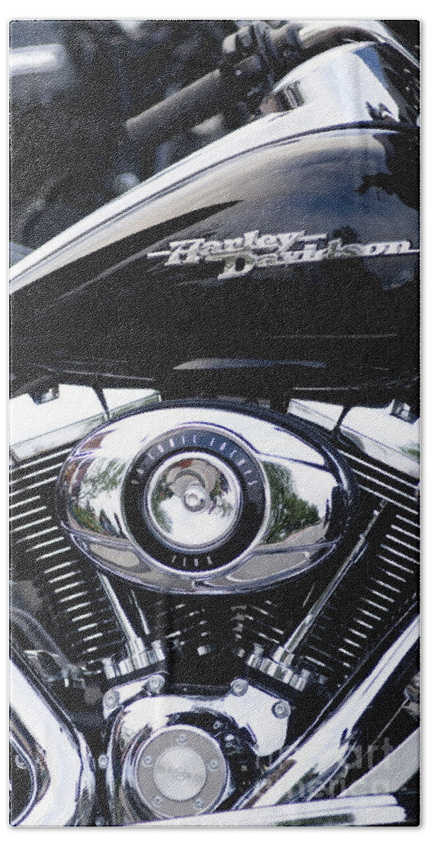 Harley Davidson Bath Towel featuring the photograph Harley Davidson by David Lichtneker