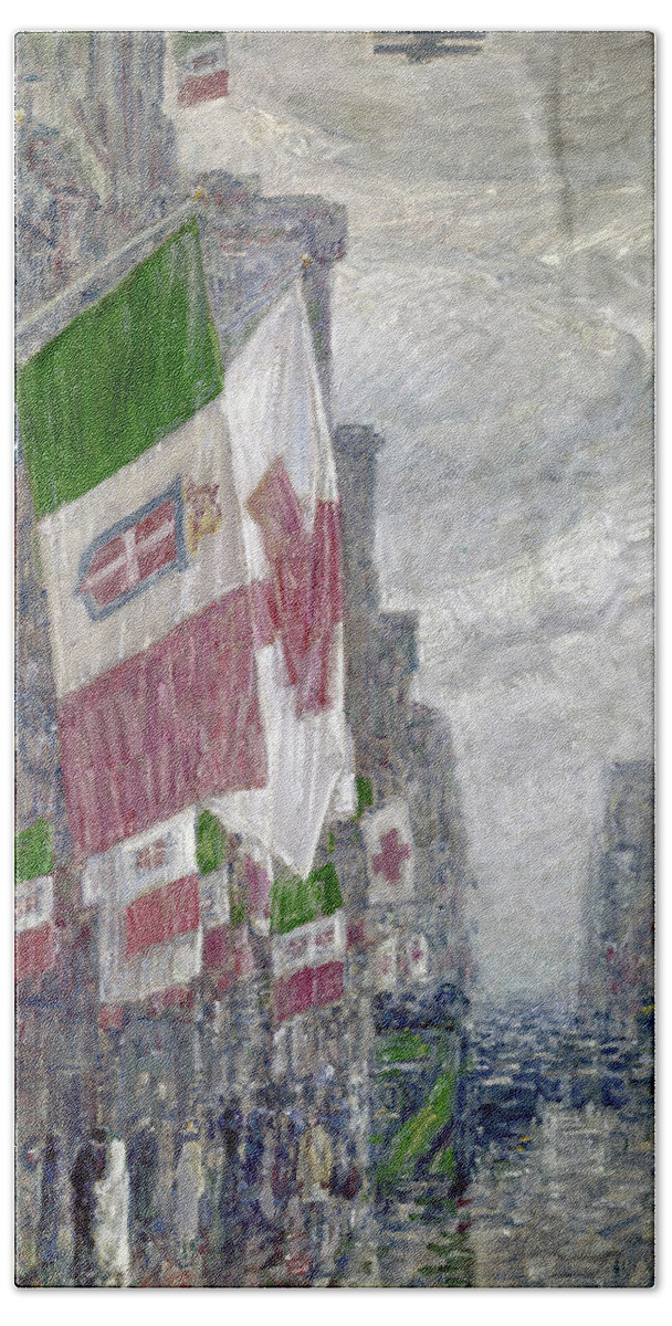 1918 Bath Towel featuring the photograph Hassam: Italian Day, 1918 by Granger