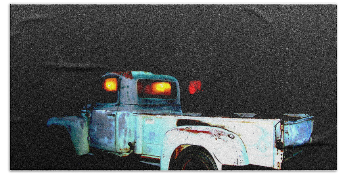 Digital Art Hand Towel featuring the digital art Haunted truck by Cathy Anderson