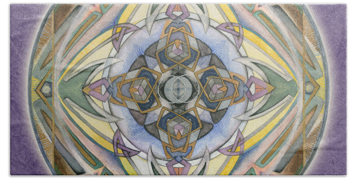 Mandala Art Bath Towel featuring the painting Healing Mandala by Jo Thomas Blaine