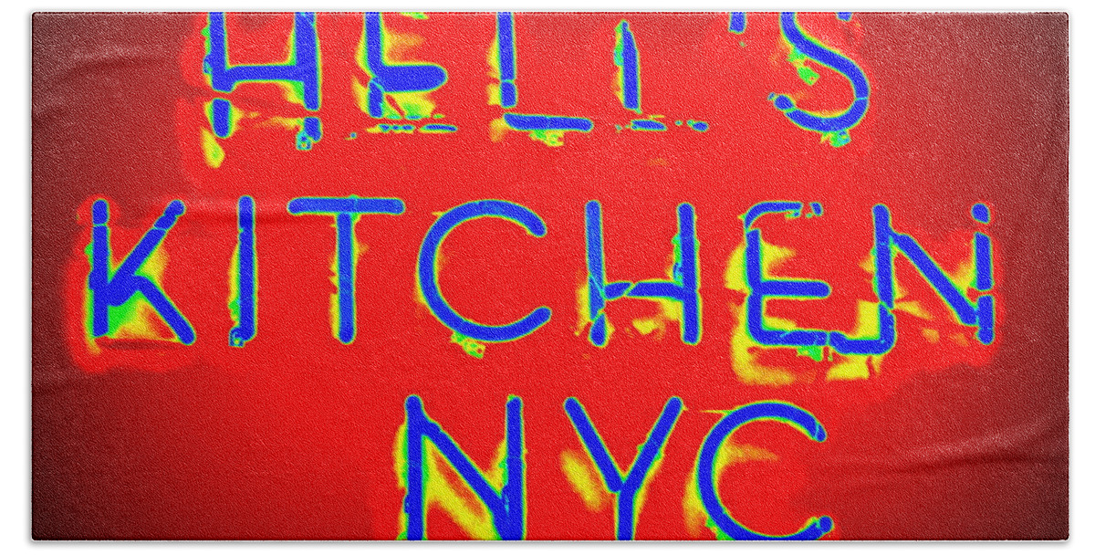 Neon Bath Towel featuring the photograph Hell's Kitchen Nyc by Ed Weidman