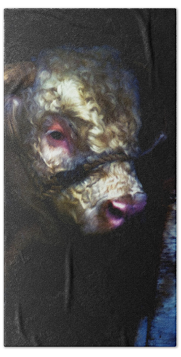 Bull Bath Towel featuring the digital art Hereford Bull 2 by Cathy Anderson