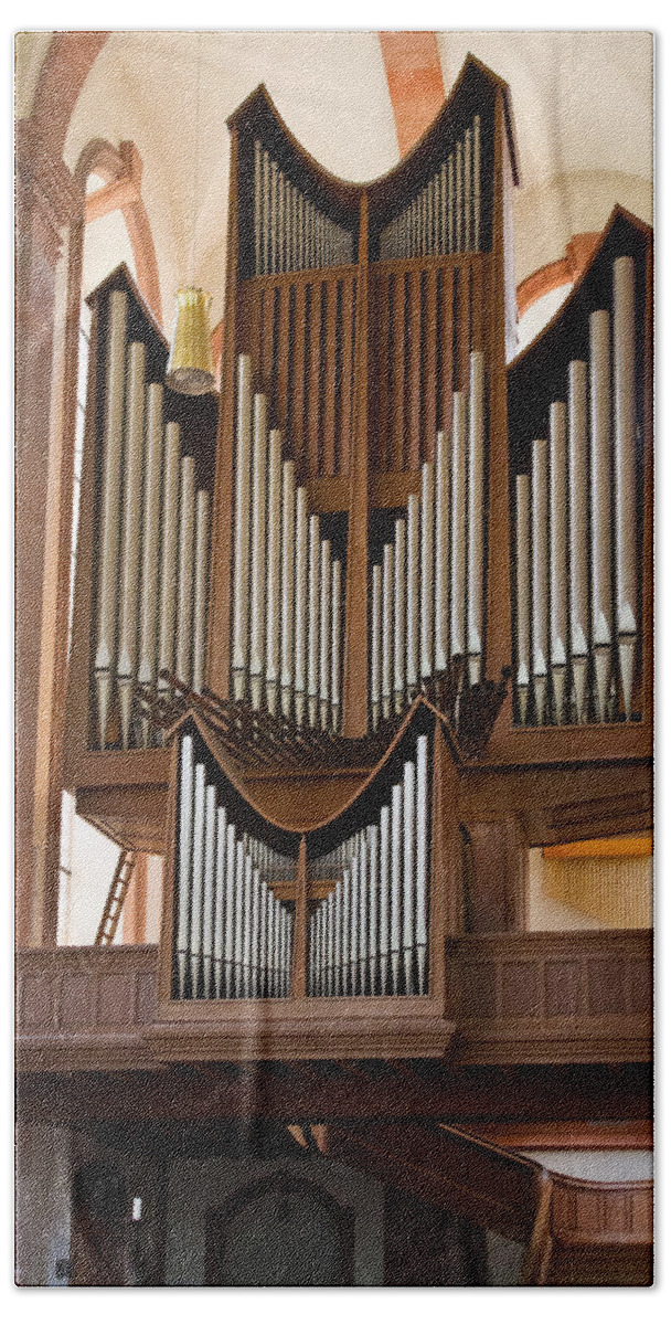 Germany Bath Towel featuring the photograph Himmerod Abbey organ by Jenny Setchell