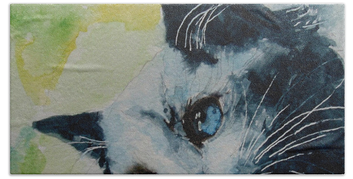 Kittens Hand Towel featuring the painting Hold me closer tiny dancer by Paul Lovering