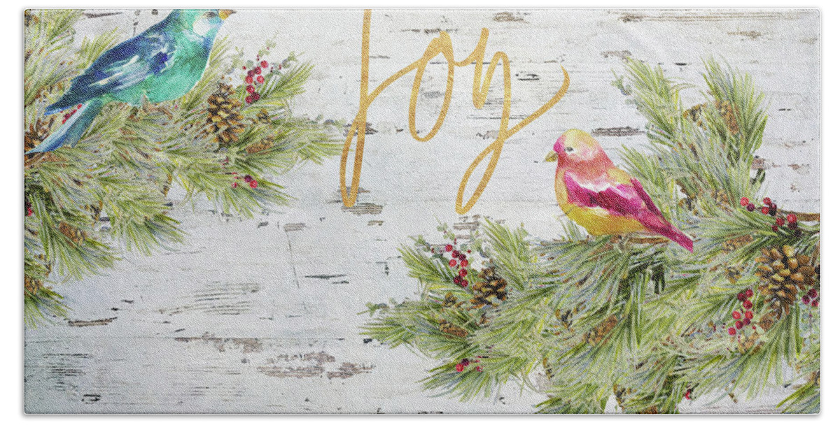 Holiday Hand Towel featuring the painting Holiday Joy by Lanie Loreth