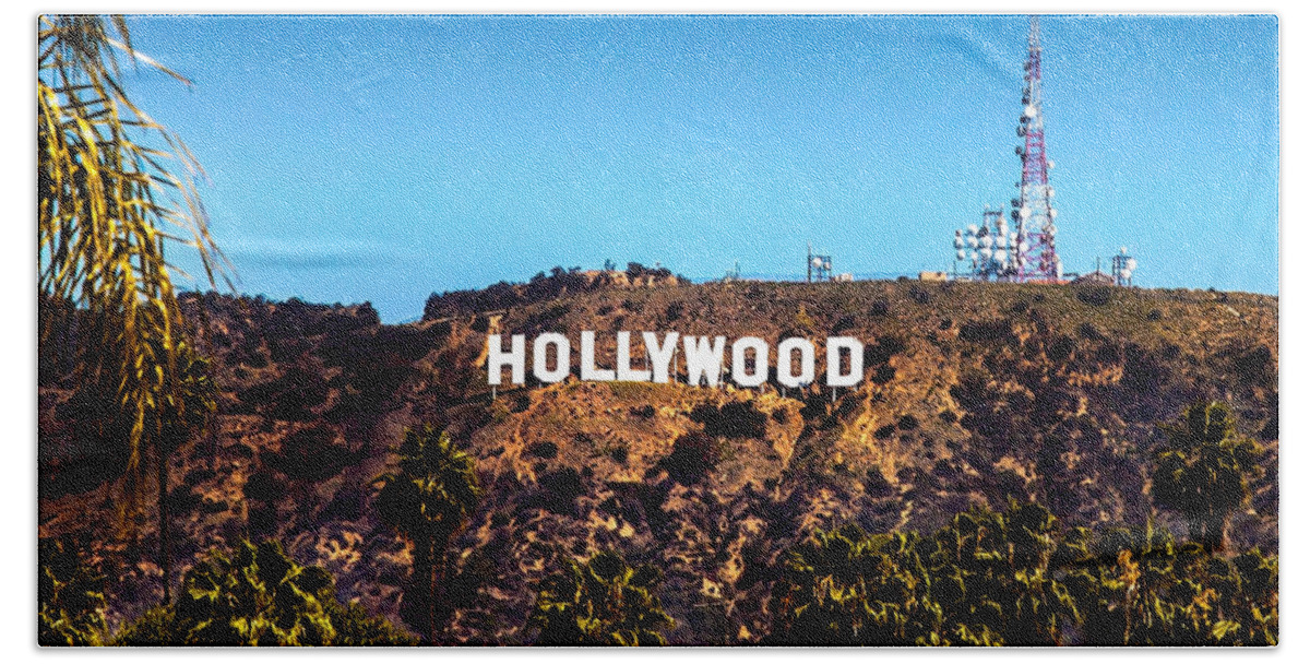 Hollywood Sign Hand Towel featuring the photograph Hollywood Sign by Az Jackson