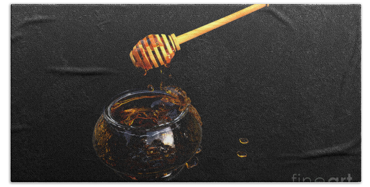Kitchen Hand Towel featuring the digital art Honey and Ladle by William Ladson