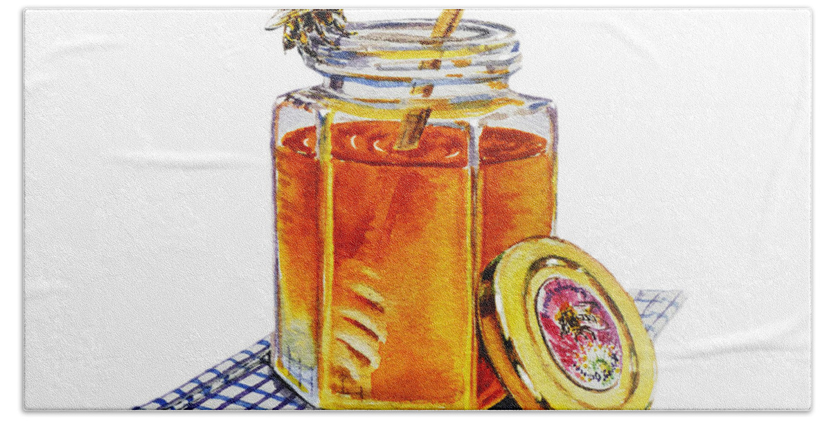 Honey Bath Towel featuring the painting Honey by Irina Sztukowski