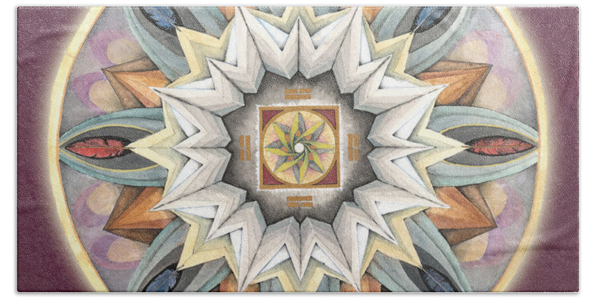 Mandala Art Bath Towel featuring the painting Honor Mandala by Jo Thomas Blaine