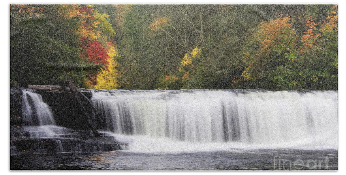 Hooker Falls Hand Towel featuring the photograph Hooker Falls in North Carolina by Jill Lang