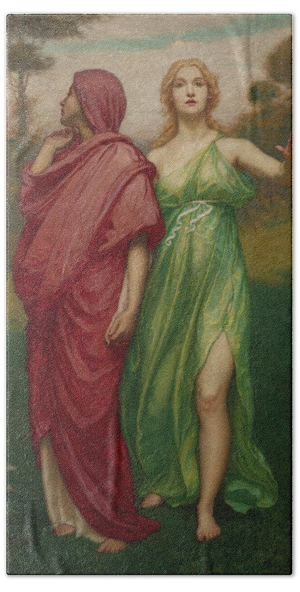 Kenyon Cox Bath Towel featuring the painting Hope and Memory by Kenyon Cox