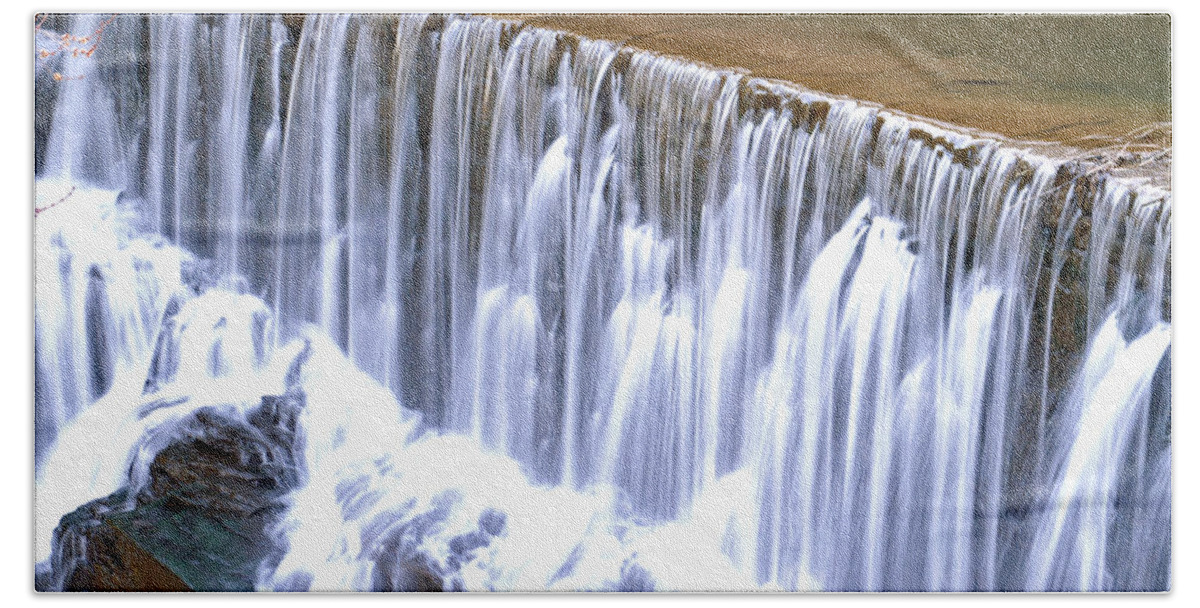 New Hope Bath Sheet featuring the photograph Hope Falls by Pablo Rosales