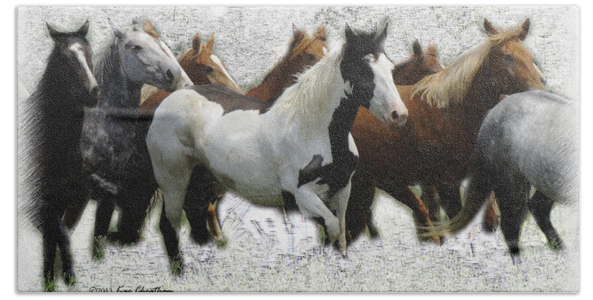Horses Bath Towel featuring the photograph Horse Herd #3 by Kae Cheatham